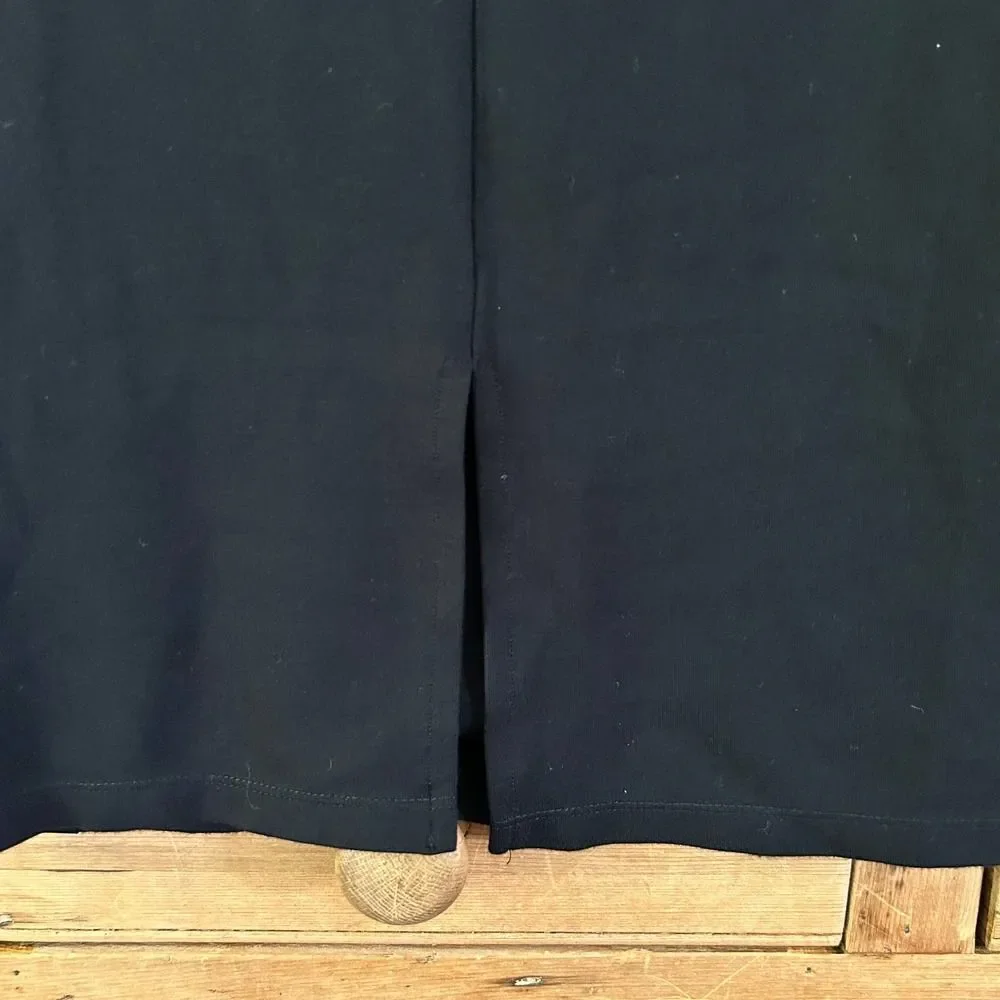 SuperDry Skirts‎ Medium Black Pull On Elastic Waist Skirt Slit Up The Back